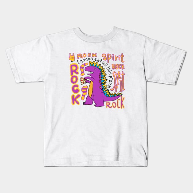 rock spirit, dinosaur Kids T-Shirt by zzzozzo